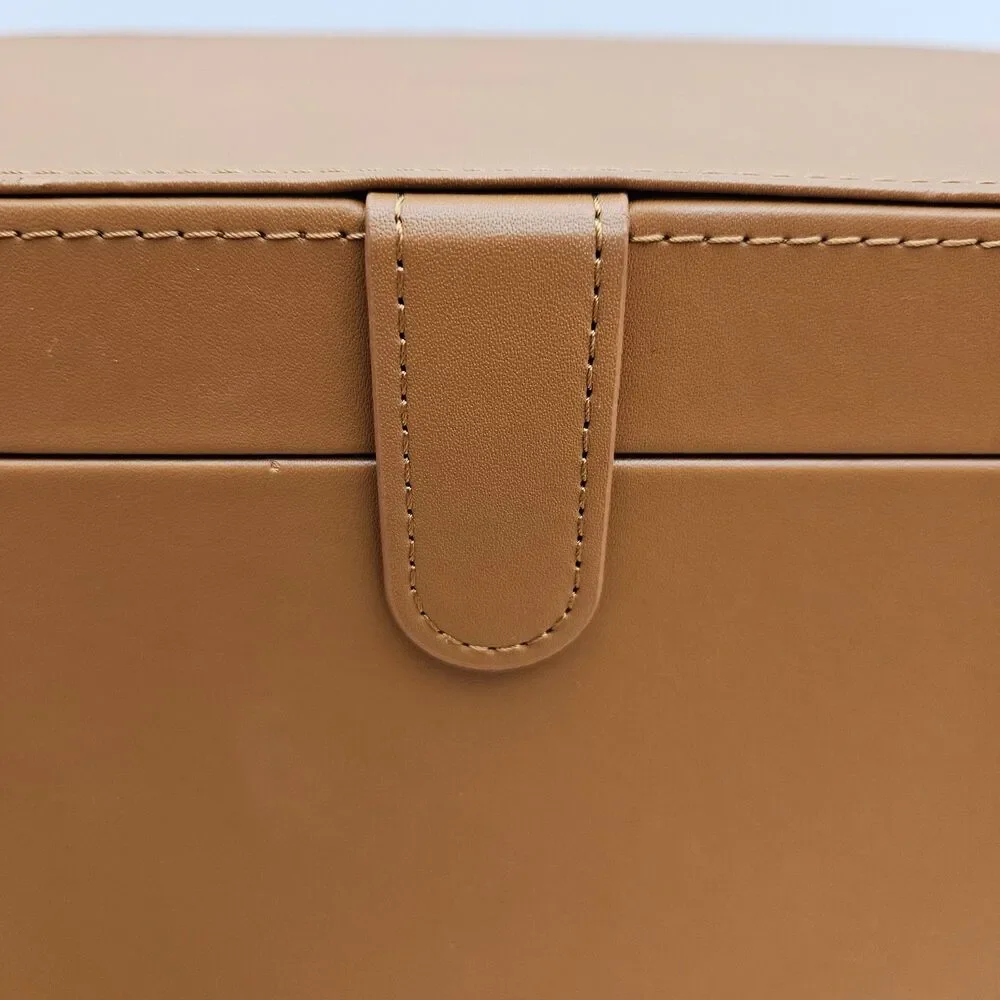 DYSON Airwrap Styler LARGE Brown Cognac Leather Storage Box Hard CASE ONLY - Picture 3 of 11